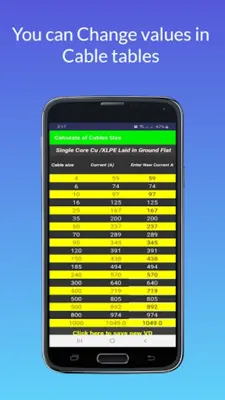 Calculate of Cables Size android App screenshot 2